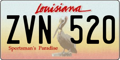 LA license plate ZVN520