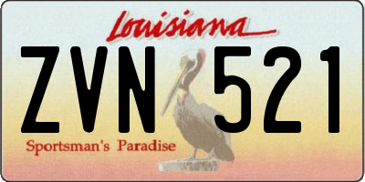 LA license plate ZVN521