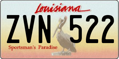 LA license plate ZVN522