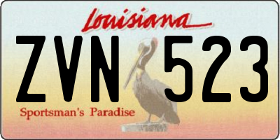 LA license plate ZVN523