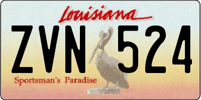 LA license plate ZVN524