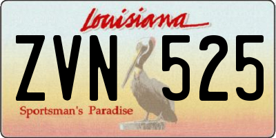 LA license plate ZVN525