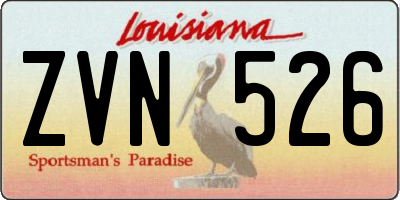 LA license plate ZVN526