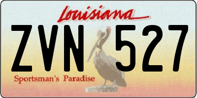 LA license plate ZVN527