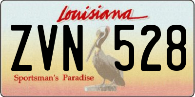 LA license plate ZVN528