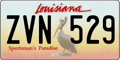 LA license plate ZVN529