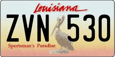 LA license plate ZVN530