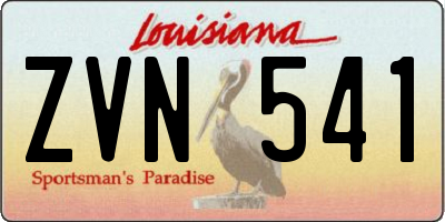 LA license plate ZVN541