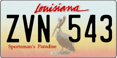 LA license plate ZVN543