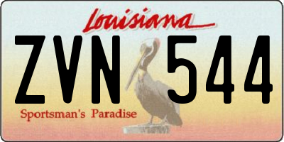 LA license plate ZVN544