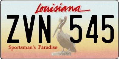 LA license plate ZVN545