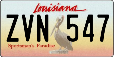 LA license plate ZVN547