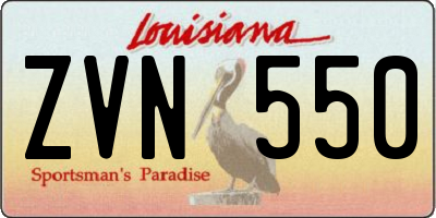 LA license plate ZVN550