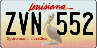 LA license plate ZVN552