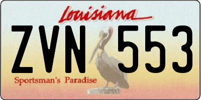 LA license plate ZVN553