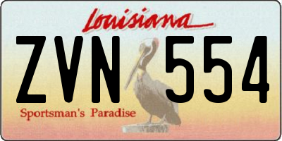 LA license plate ZVN554