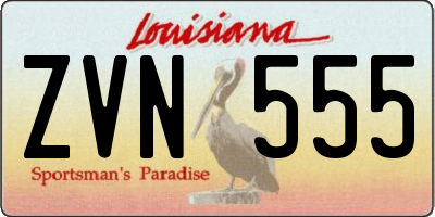 LA license plate ZVN555