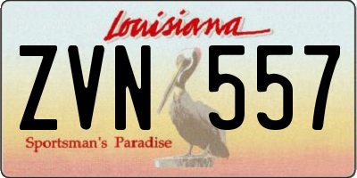 LA license plate ZVN557