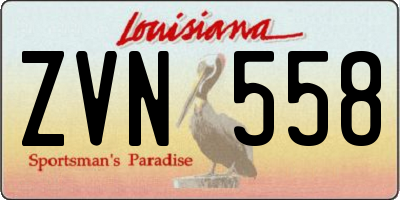 LA license plate ZVN558