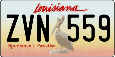 LA license plate ZVN559