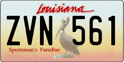 LA license plate ZVN561