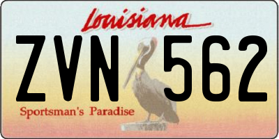 LA license plate ZVN562