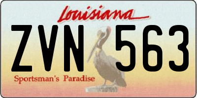 LA license plate ZVN563