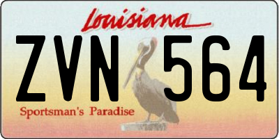 LA license plate ZVN564