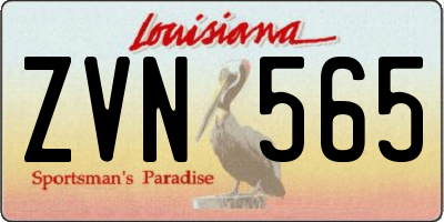 LA license plate ZVN565