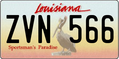 LA license plate ZVN566