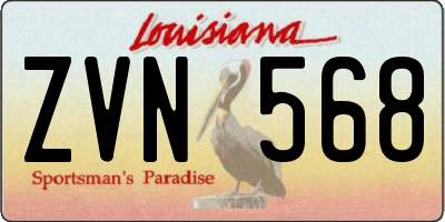 LA license plate ZVN568