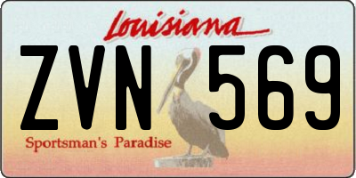 LA license plate ZVN569