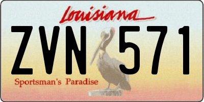 LA license plate ZVN571