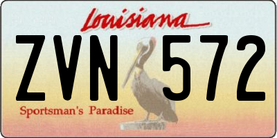 LA license plate ZVN572