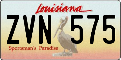 LA license plate ZVN575