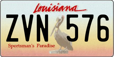 LA license plate ZVN576