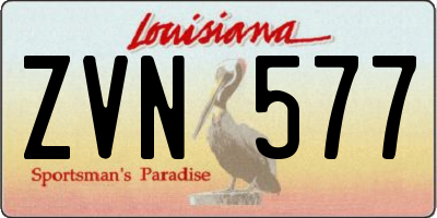 LA license plate ZVN577