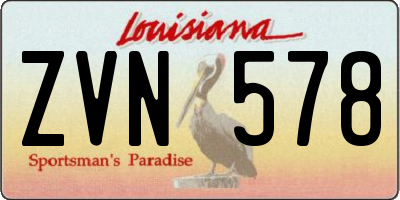 LA license plate ZVN578