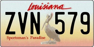 LA license plate ZVN579