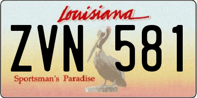 LA license plate ZVN581