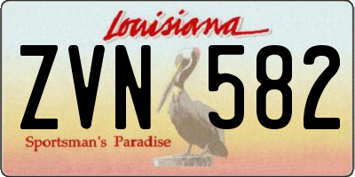 LA license plate ZVN582