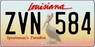 LA license plate ZVN584