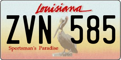 LA license plate ZVN585