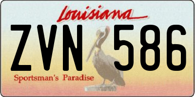 LA license plate ZVN586