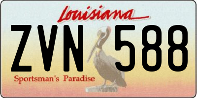 LA license plate ZVN588