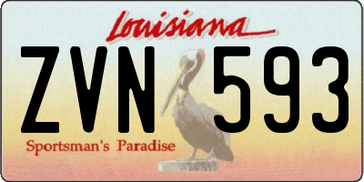 LA license plate ZVN593