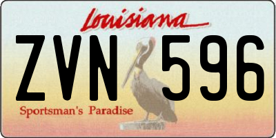 LA license plate ZVN596
