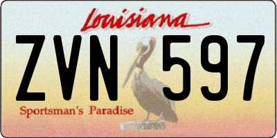 LA license plate ZVN597