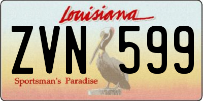 LA license plate ZVN599