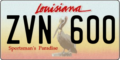 LA license plate ZVN600